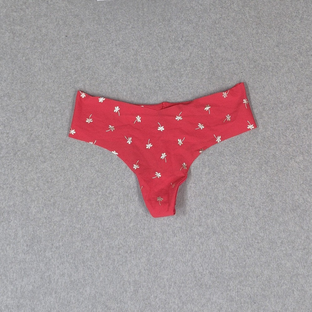 Victoria's Secret Women Panties Medium Red Floral String Thong NWT